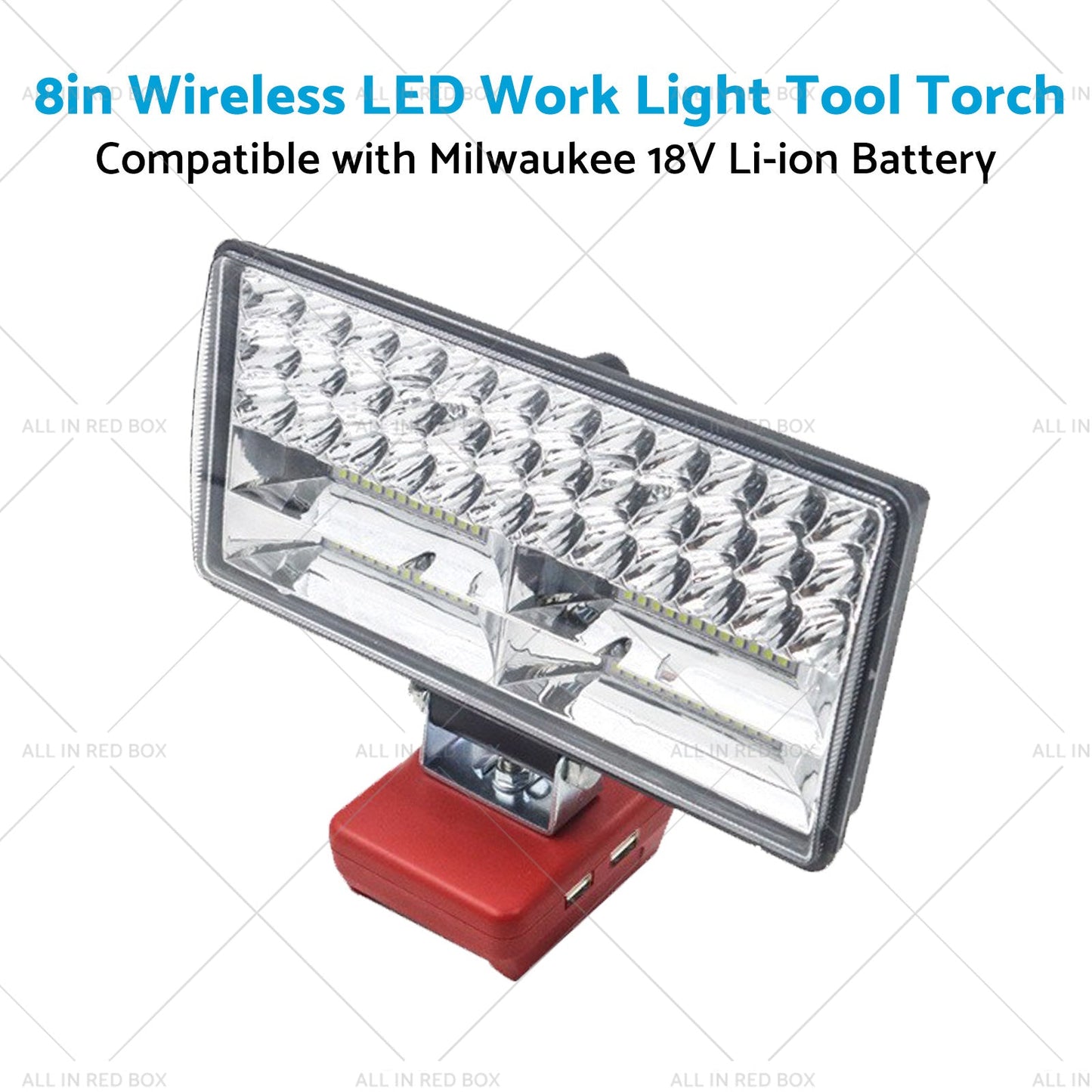 8in LED Work Light Tool Torch Wireless Suitable for Milwaukee 18V Li-ion Battery-4