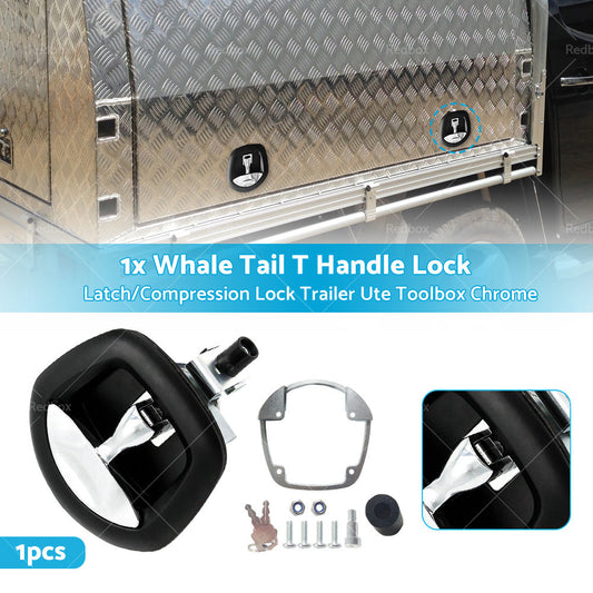 1x Whale Tail T Handle Lock Latch or Compression Lock Trailer Ute Toolbox Chrome-1