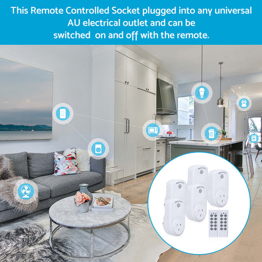 1 or 5 Pack Home Wireless Power Switch Mains Sockets and Remote Controllers AU Plug-1