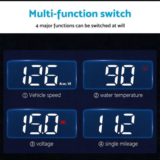 Universal Car Head Up Display GPS Speedometer Digital Speed Warning OBD2-1