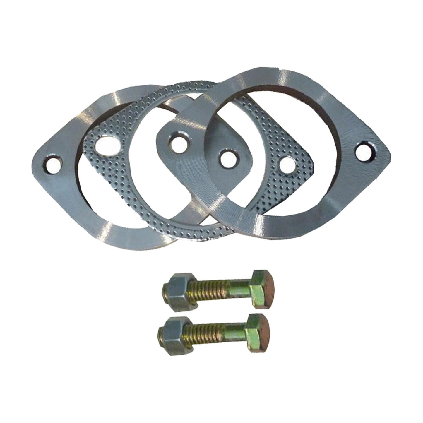 2.5in Universal Exhaust Flange Gasket Plate Bolt Nut Kit 300 63mm Stainless Steel-0