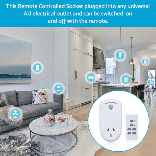 1 Pack Home Wireless Power Switch Mains Sockets and 1x Remote Controllers AU Plug-1