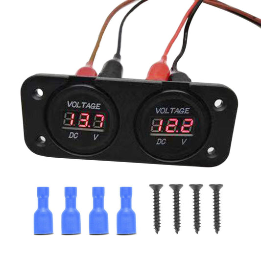 Digital LED Volt Meter Dual Battery Monitor Suitable For Boat Marine DC 12V-24V-1