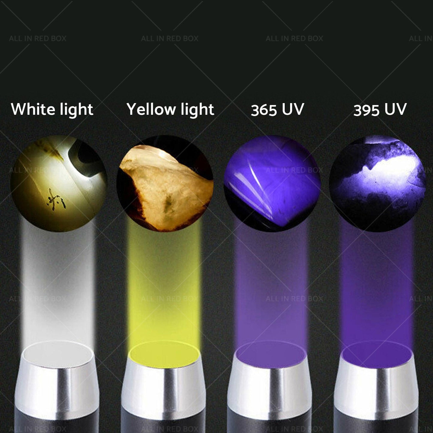 Professional Gemstone Identification Light 4 in1 LED Flashlight Gemologist Tool-2