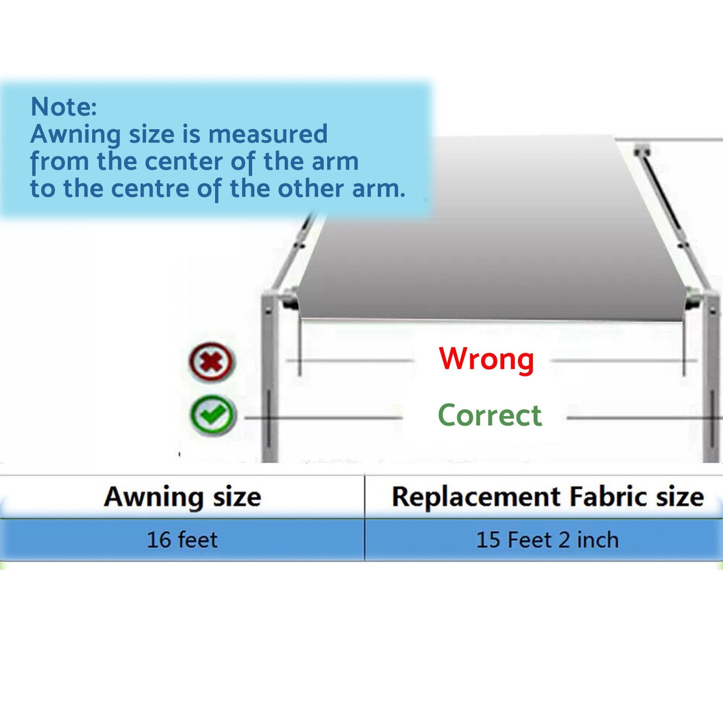PVC Vinyl Awning Fabric Blue Fade 13-16FT Suitable For RV Caravan Trailer Camper-8