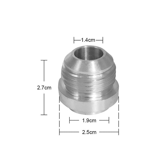 AN10 Male Aluminium Weld On JIC Bungs x 2 Fitting -10AN JXSS032-10-A-1