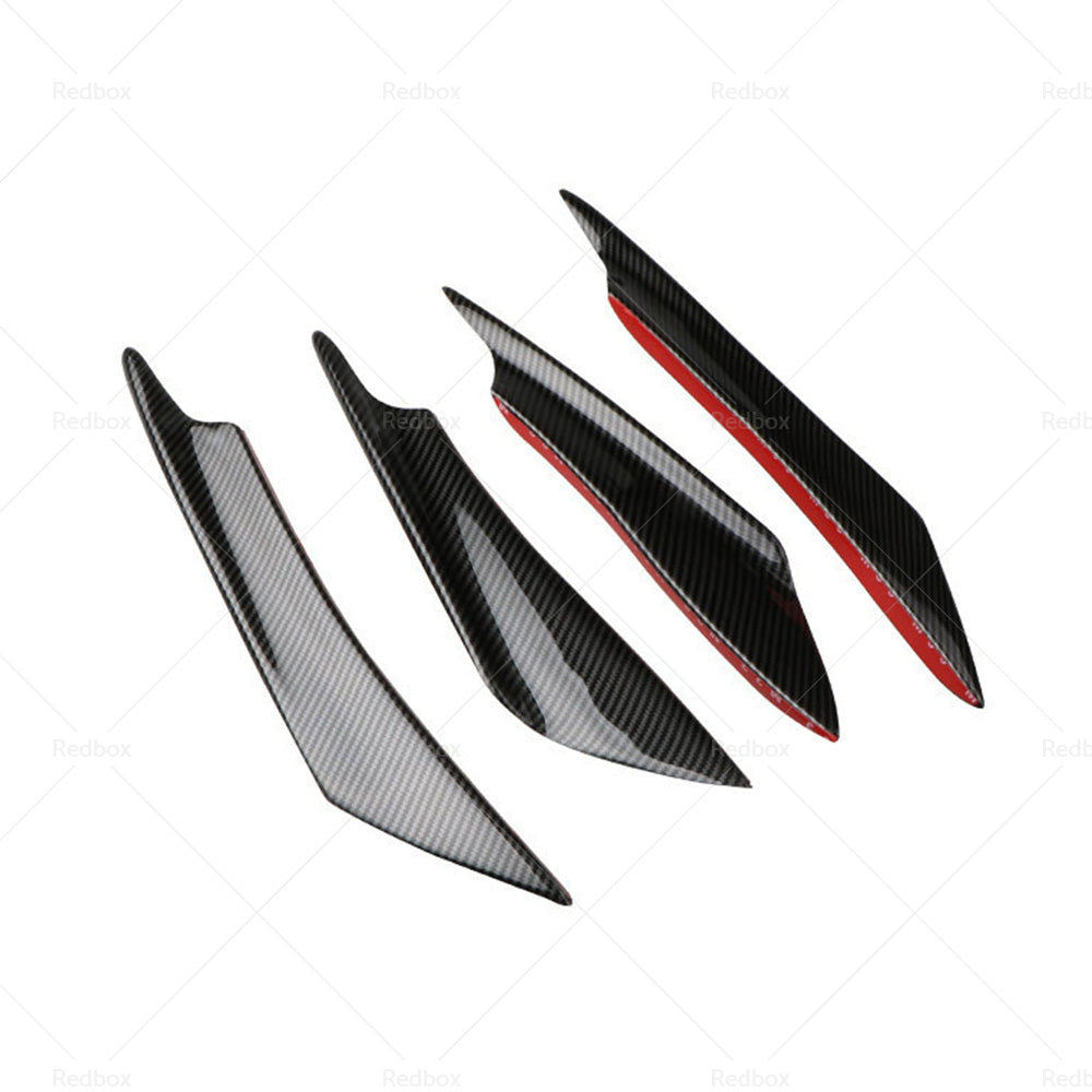 4x Carbon Fiber Car Bumper Fin Canard Splitter Diffuser Valence Spoiler Lip-3