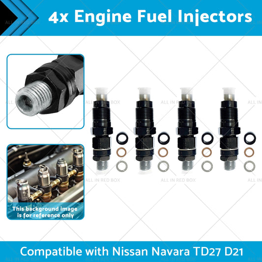 4x Engine Fuel Injectors Suitable for Nissan Navara TD27 D21 2. 7L 16600-43G23-1