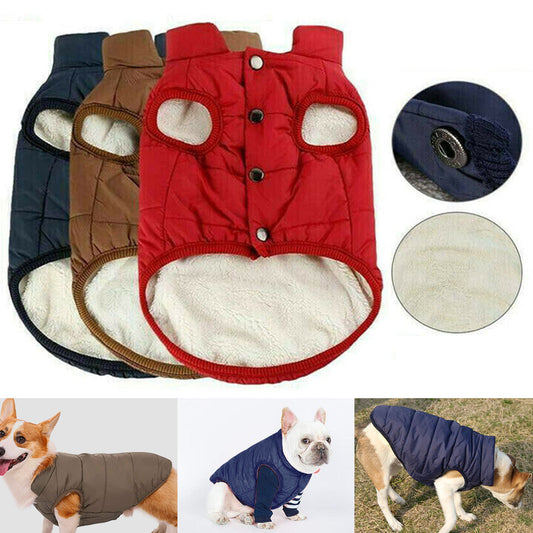 Pet Dog Warm Windproof Coat Fleece Jacket Jumper Sweater Winter Puppy Clothes AU-1