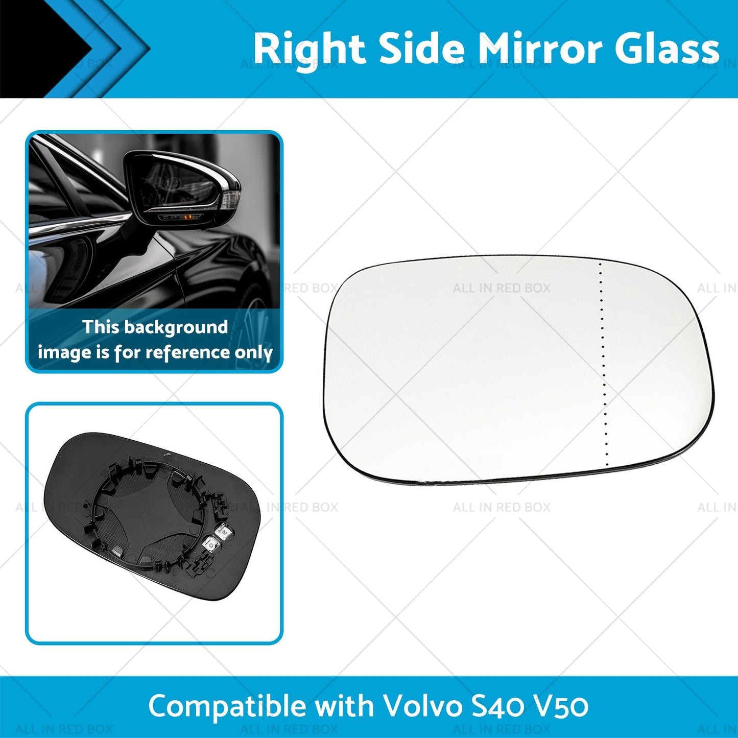Right Side Mirror Glass Suitablefor Volvo S40 M V50 T5 04-12 Large Blinker Type?-2