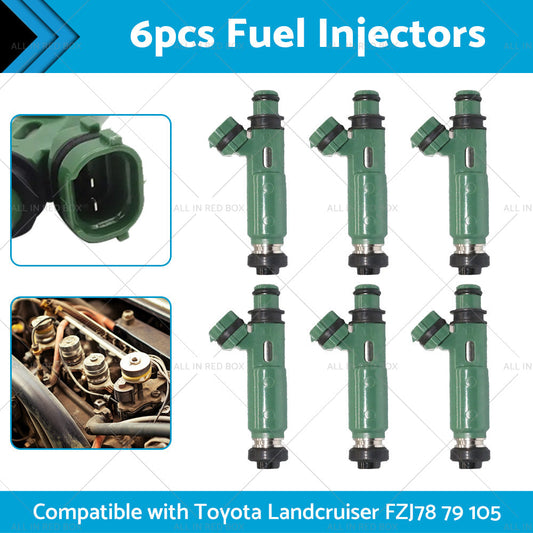 6PCS Fuel injector Suitable for Toyota Land cruiser FZJ78 79 80 105 4. 5L 1FZ-FE-1