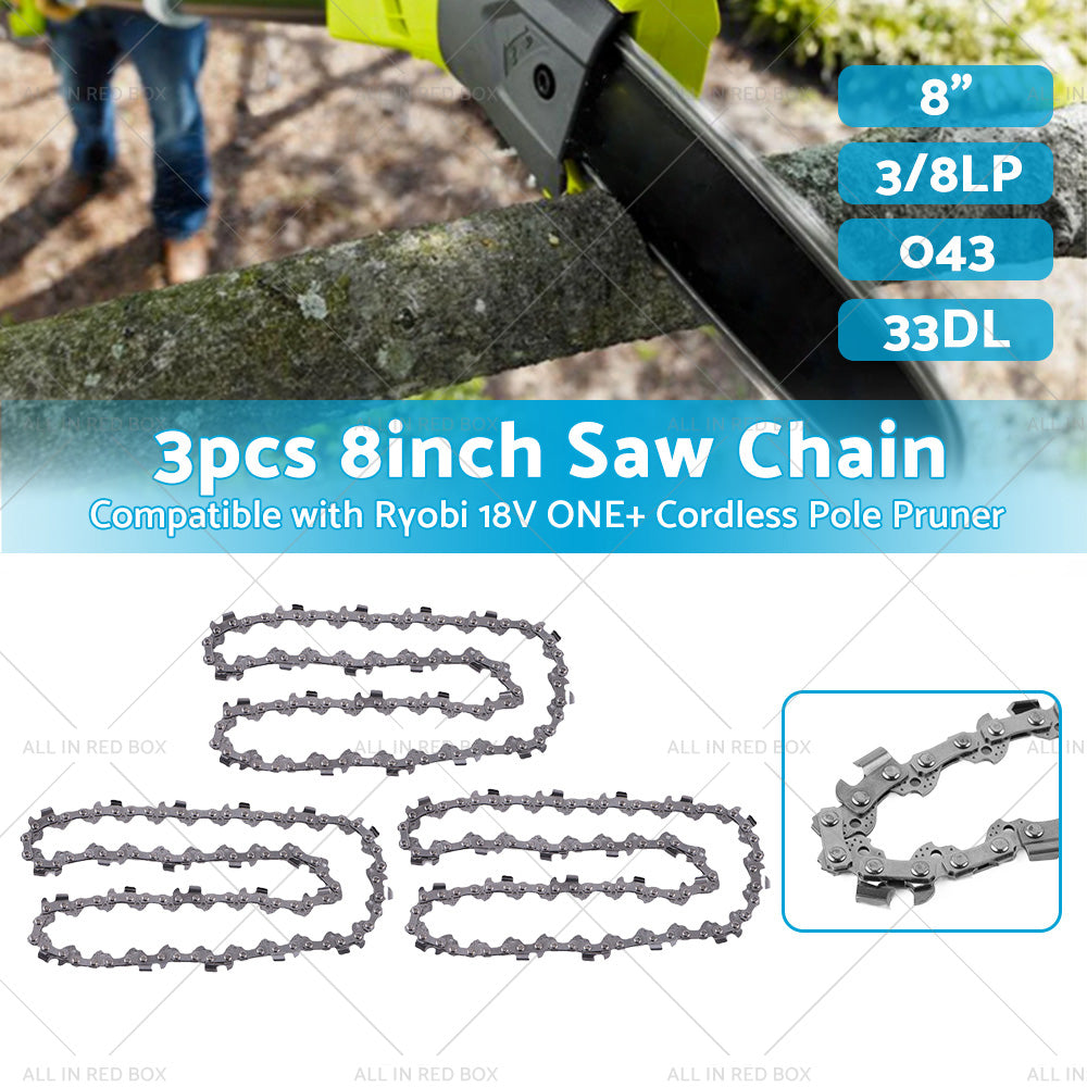 3PCS 3 8LP. 043 33DL Chainsaw Chain Suitable For Ryobi ONE Cordless Pole Pruner-1