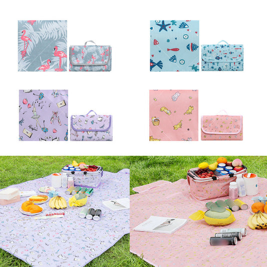 Extra Large Picnic Blanket & Basket Waterproof Portable Beach Mat Storage Box-1