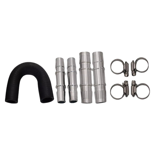 Car Engine Heater Core Bypass Kit 5 or 8in 3 or 4in Hose Fitting Aluminum For Most-1