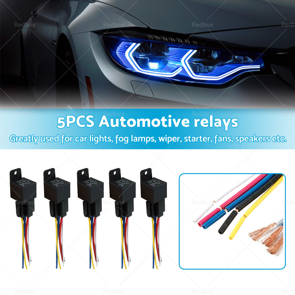 SPDT Automotive Relay With Harness Socket 5x 24V 40A 5 Pin For Car Yacht Caravan-2