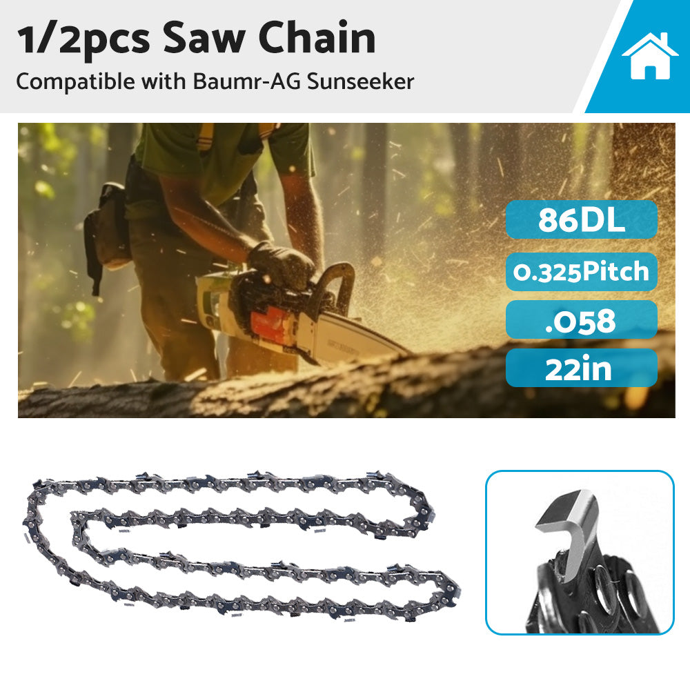 22 Chainsaw Chain 22inch 0. 325 . 058 86DL Suitable for Baumr-AG Sunseeker-1