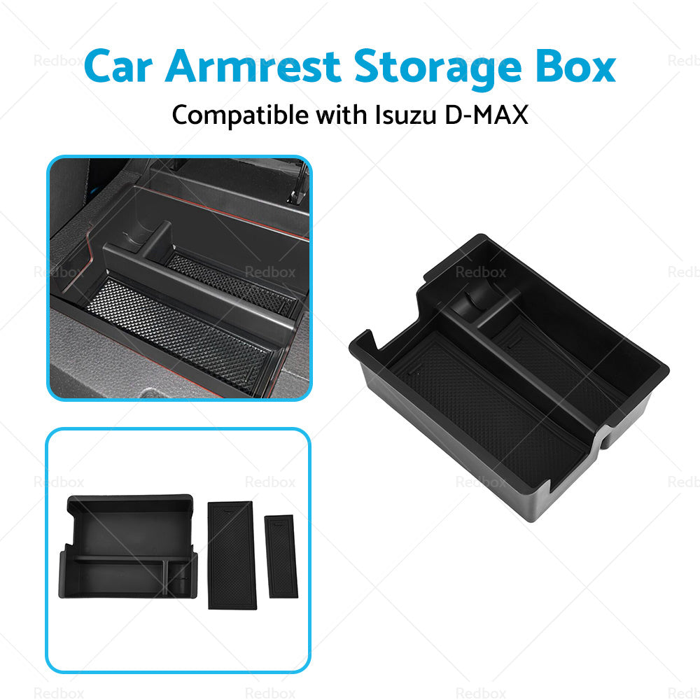 Black Center Console Armrest Storage Box Tray Suitable for Isuzu D-Max DMAX-2