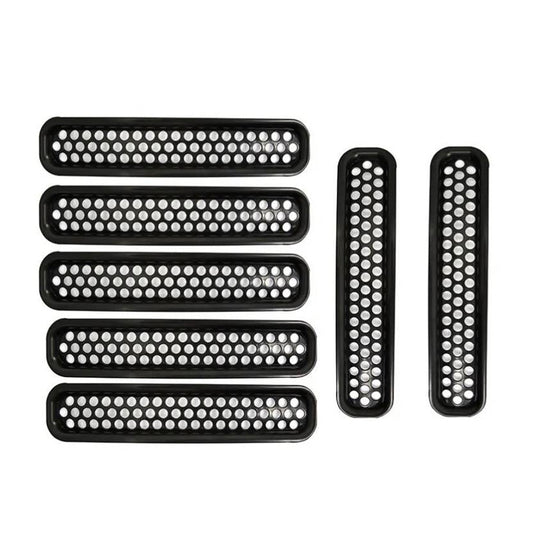 Front Mesh Grille Inserts Grill Cover Trim Suitable For Jeep Wrangler TJ 1997-2006-1