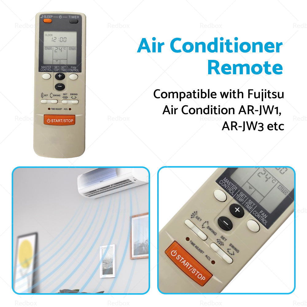 Air Con Remote Suitable for Fujitsu AR-JW1 AR-JW3 AR-JW11 AR-HG1 AR-HG2 AR-DB1-4