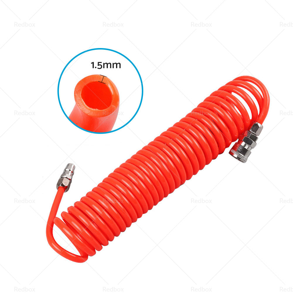 6m Coil Air Compressor Hose Recoil Hose 5mm x 8mm PU with Nitto Style Fittings-2