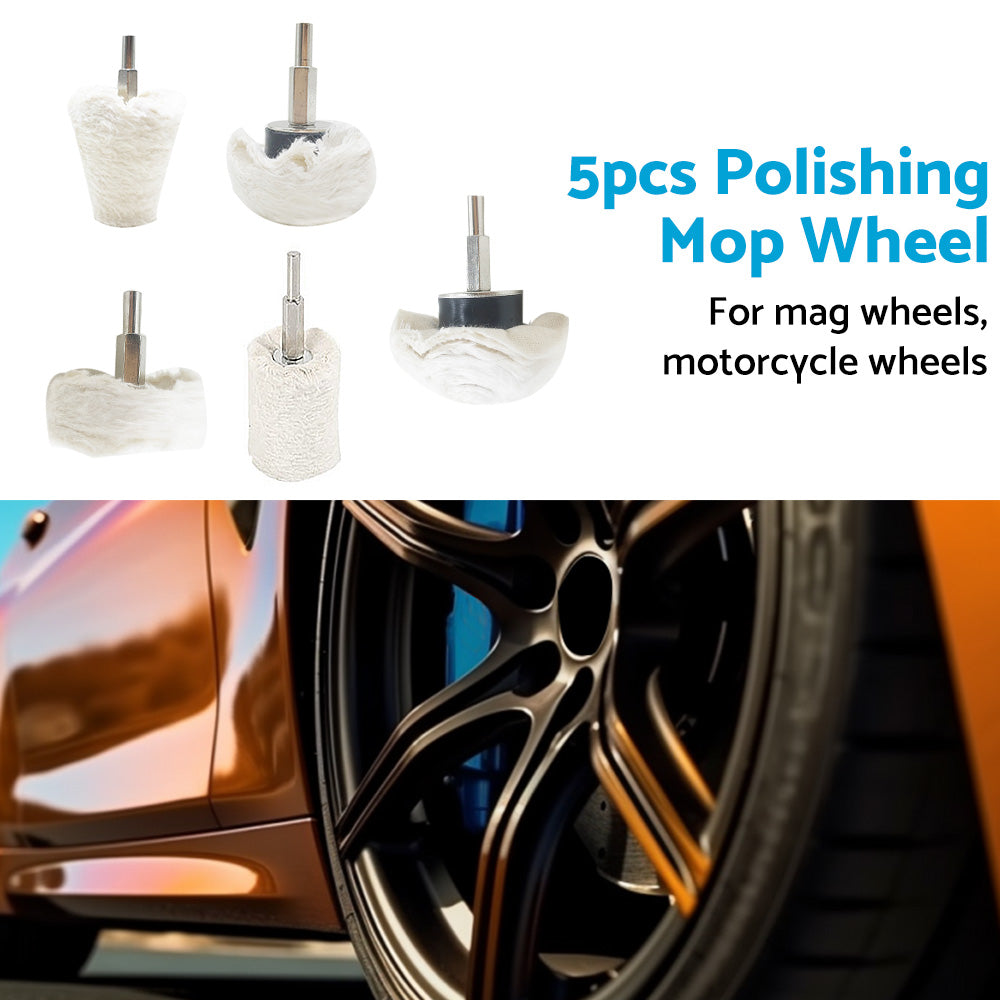 5PCS Polishing Buffing Pad Mop Wheel Drill Kit for Manifold Aluminum Stainless-3