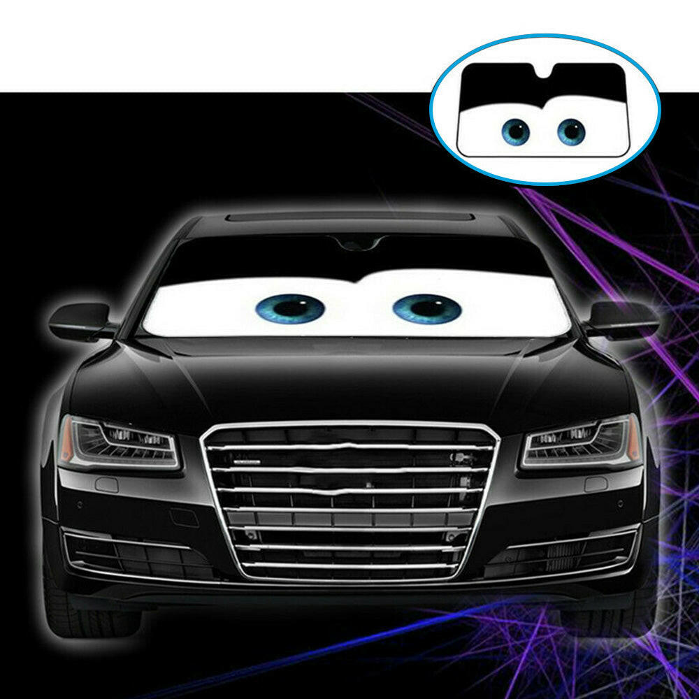 Car Windscreen Sun Shade Cover Black Eyes Anti-UV Aluminium Foil Heat Blocking-2