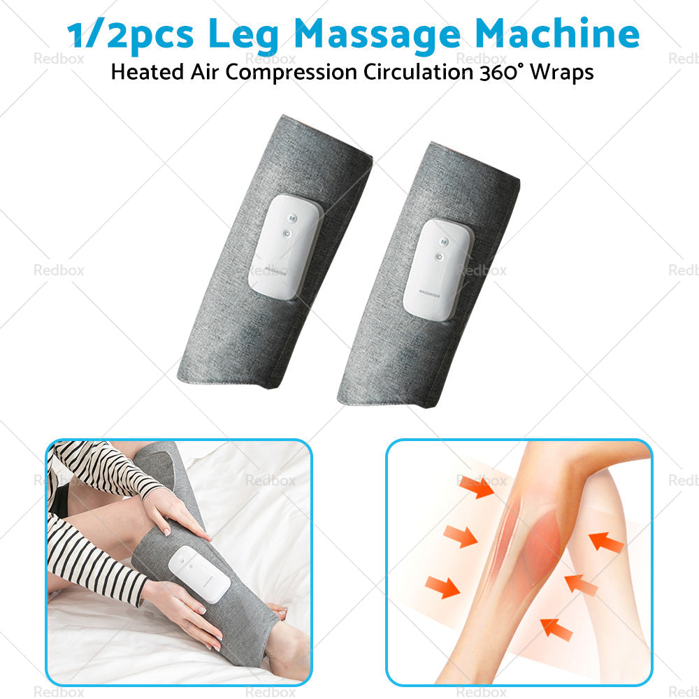 Calf Leg Electric Massager Heated Air Compression Circulation Wraps Rechargeable-2