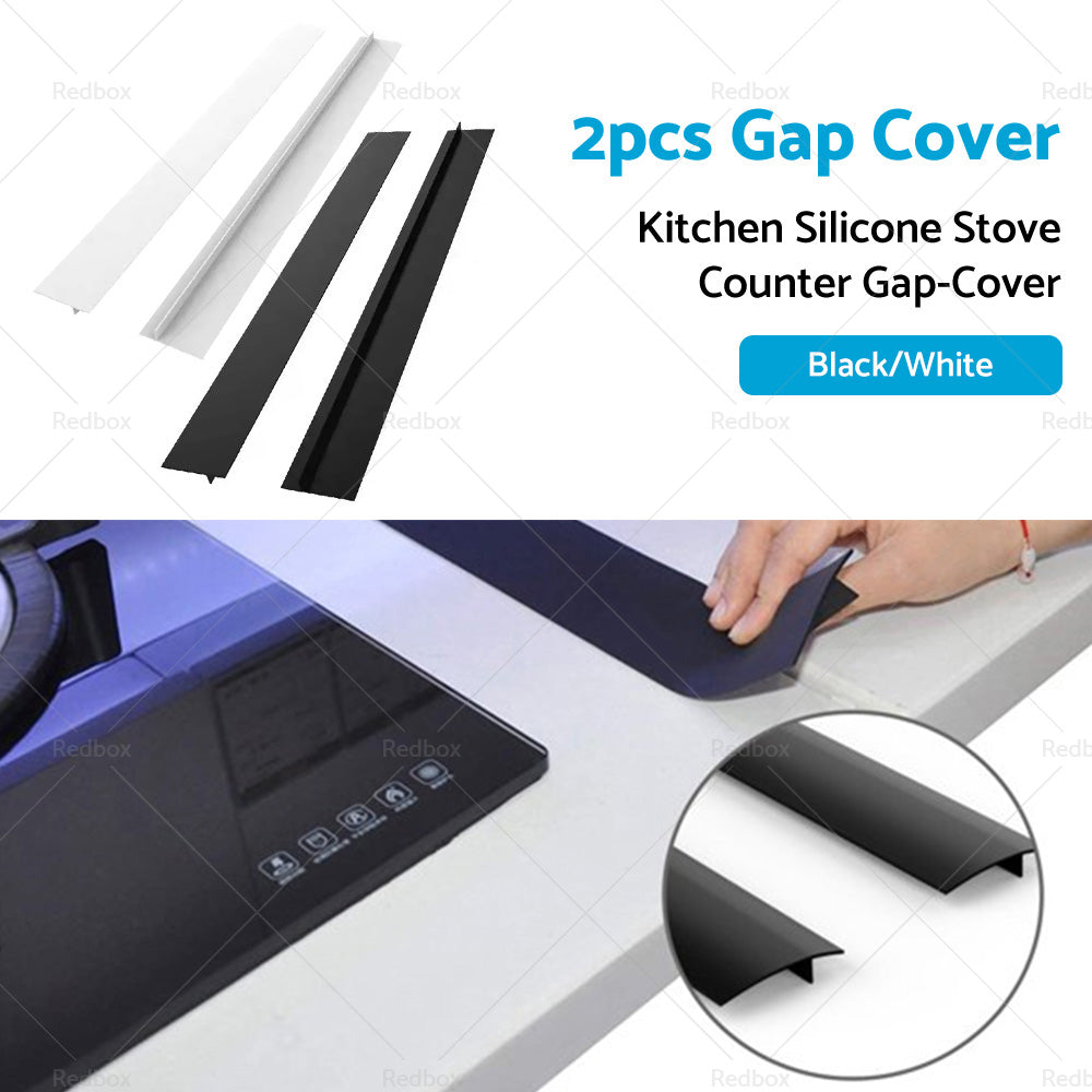 2PCS Kitchen Silicone Stove Counter Gap-Cover Oven Guard Spill Seal Slit Filler-2