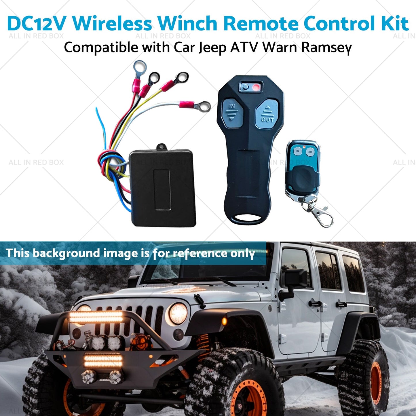DC12V Wireless Winch Remote Control Kit Suitable for Car Jeep ATV Warn Ramsey-4