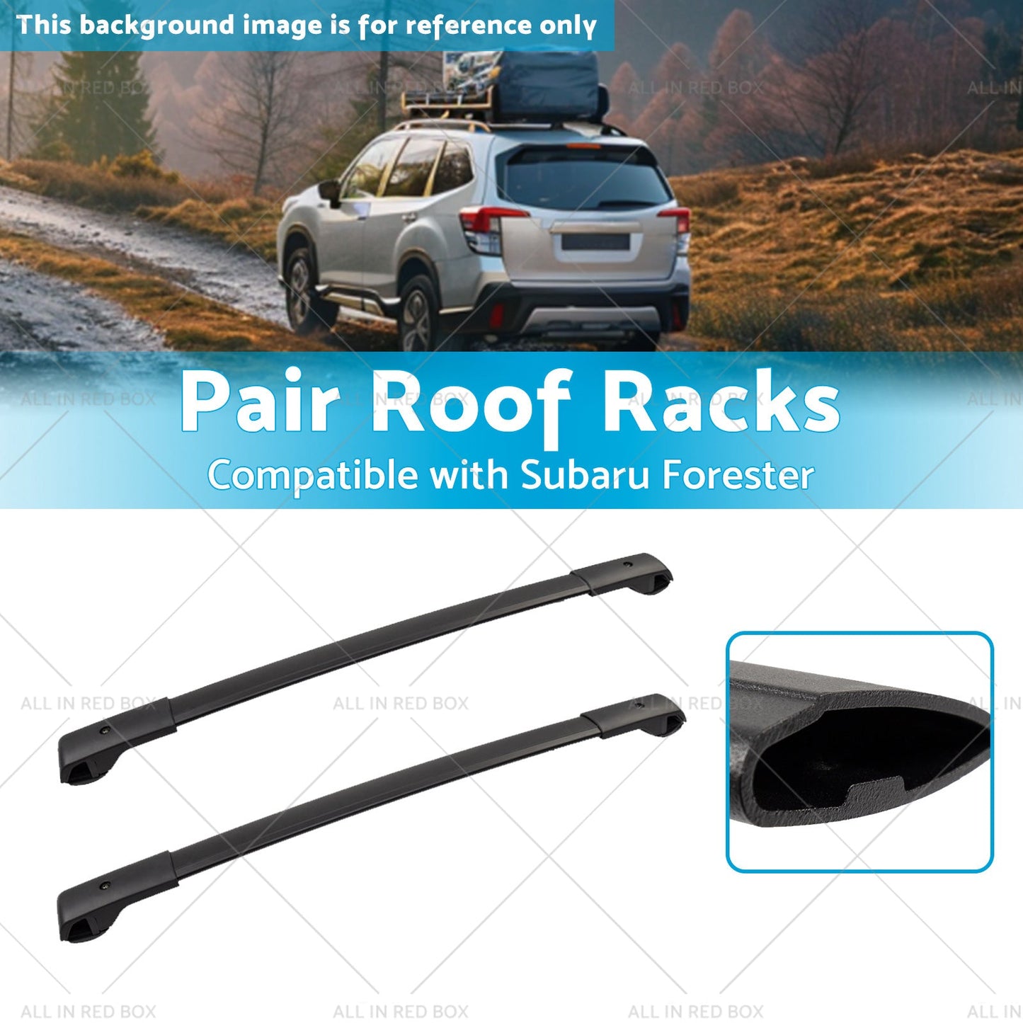 Pair Balck Roof Racks Cross Bars Suitable For Subaru Forester 2008-2021-2