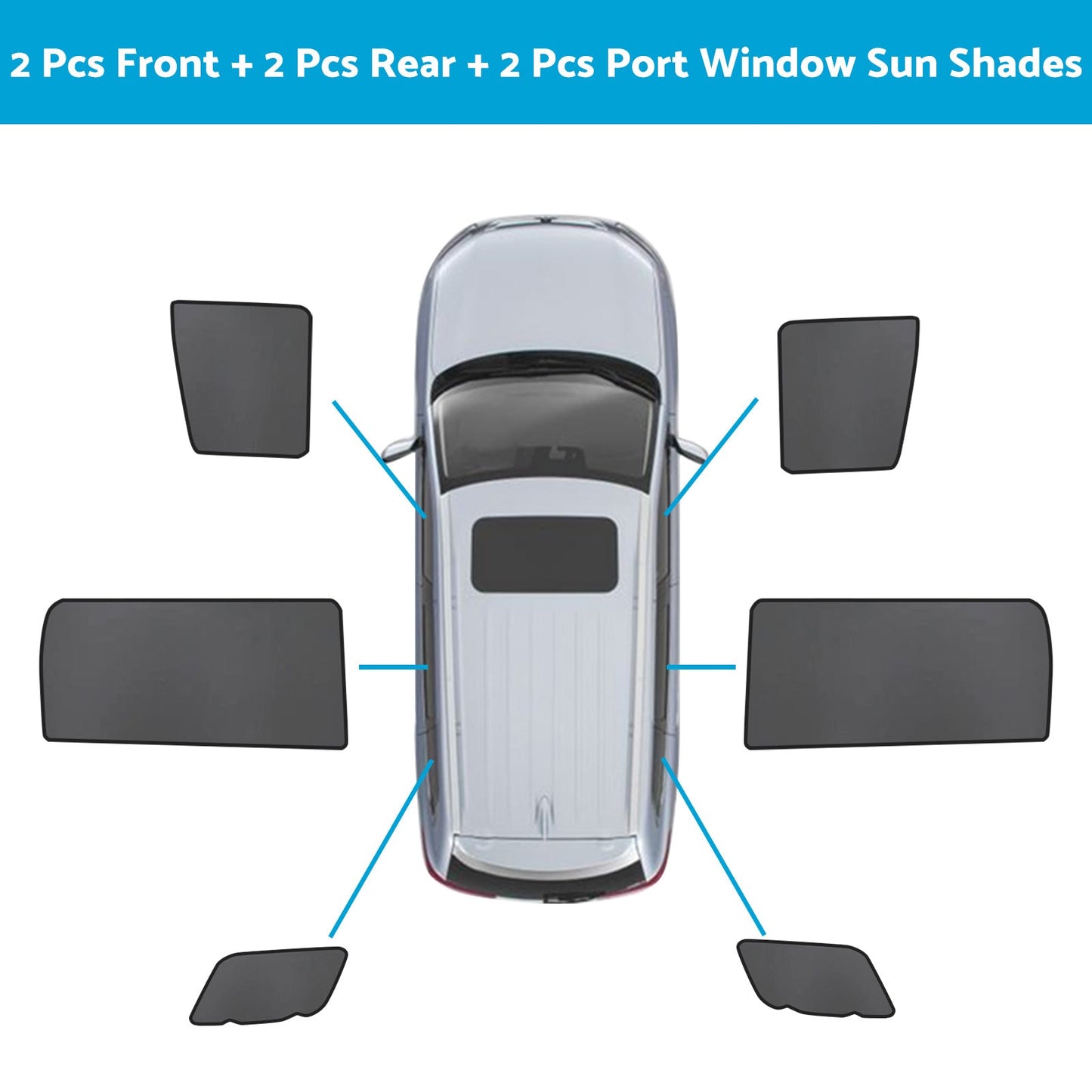 Front & Rear Port Window Magnetic Sun Shade Suitable For Kia Carnival KA4 2020-2023-7