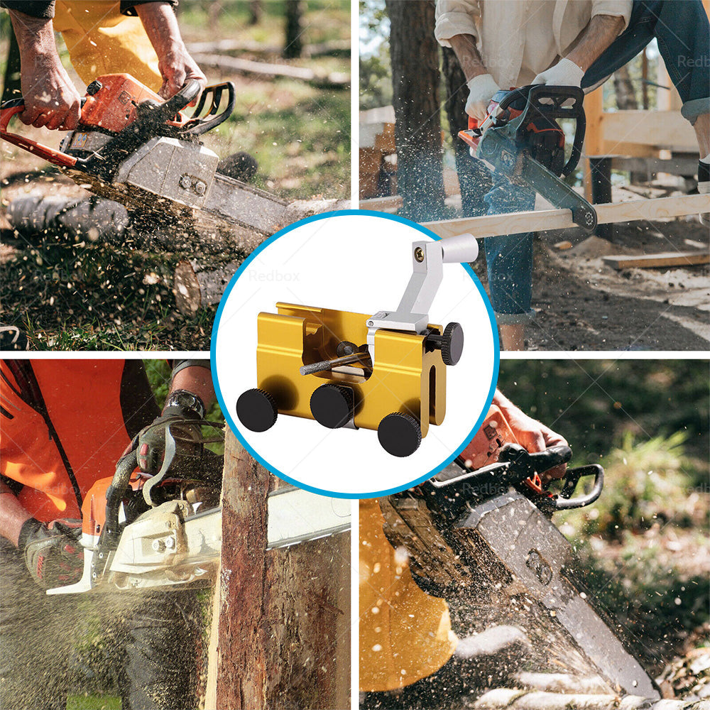Portable Chainsaw Sharpener Jig Manual Chainsaw Sharpening with Sharpening Heads-4