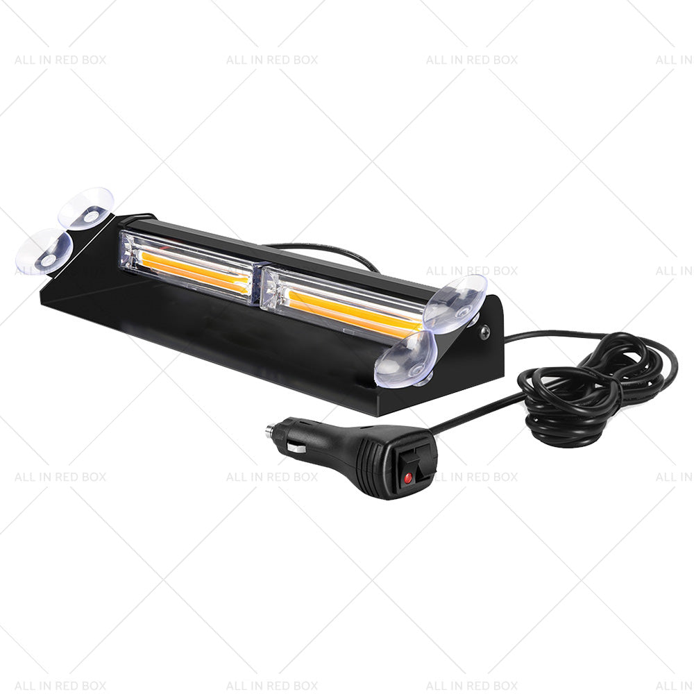 Amber Bar LED Flashing Beacon Strobe Warning Light Car Truck For Windshield Dash-2