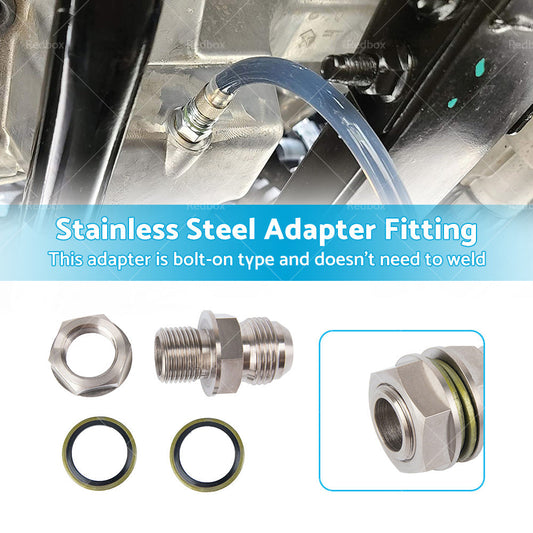 Turbo Oil Pan Sump Return Drain Adapter 315-04301-010 Fitting 10AN to M18x1. 5-1