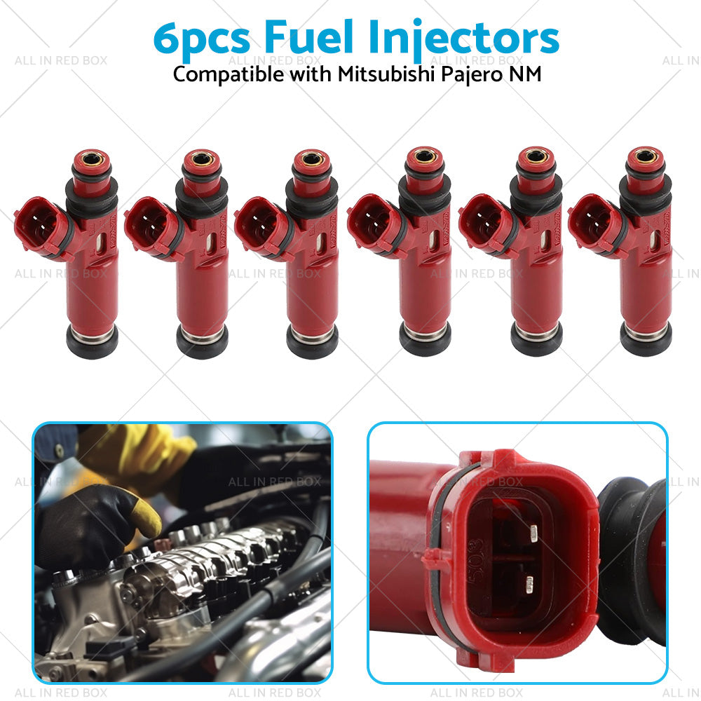 6PCS Fuel Injectors Suitable For Mitsubishi Pajero NM 6G74 3. 5 V6 00-04 MD357267-4