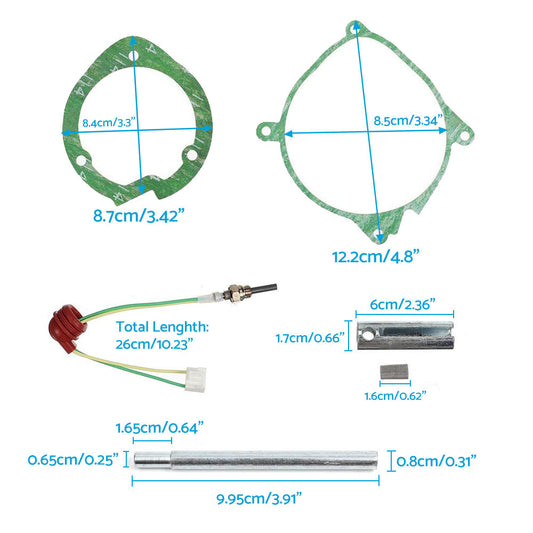 6x Car Air Diesel Gasket And Ceramic Glow Plug Kit Suitable For Chinese Diesel Heater 2KW-1