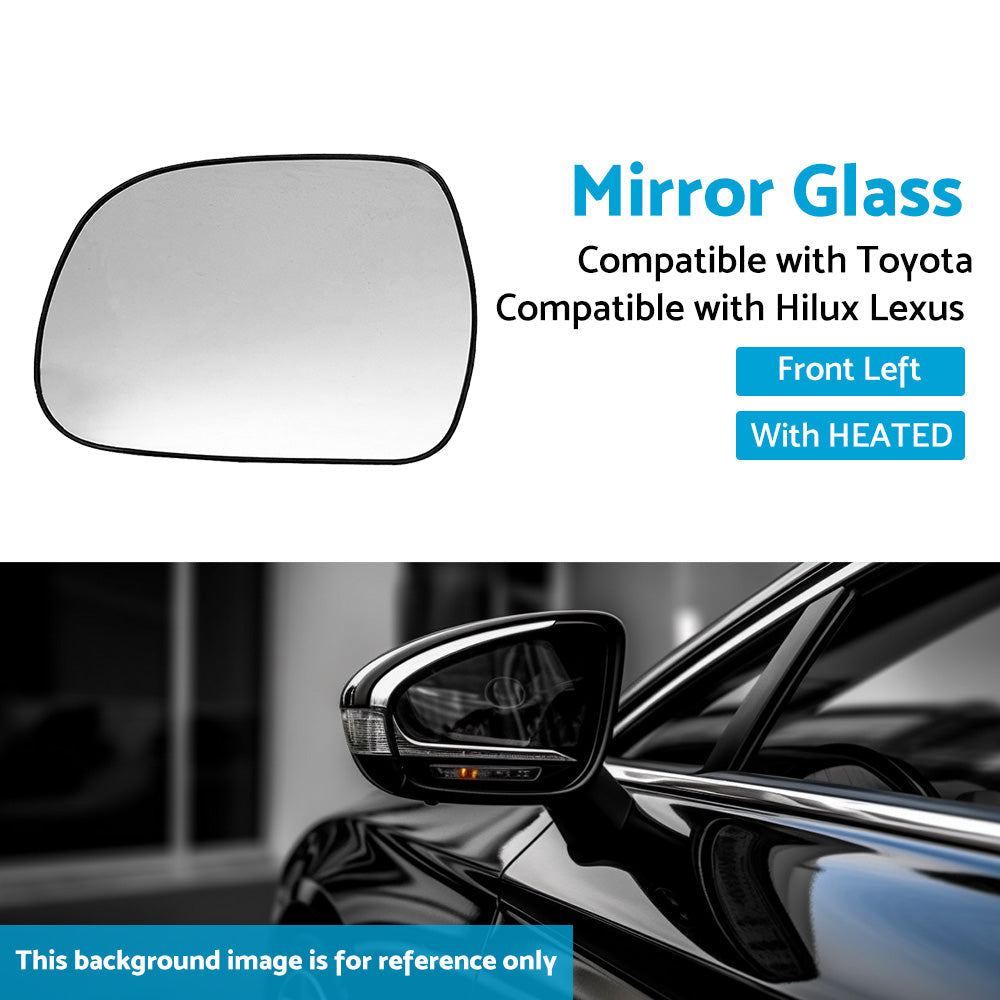Left Side Mirror Glass Suitable for Lexus RX300 RX330 Toyota Hilux HEATED Convex-4