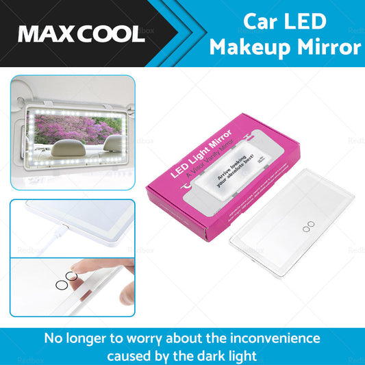 Car Sun Visor LED Makeup Cosmetic Mirror Set with 3 Type Light Touch Screen New-1