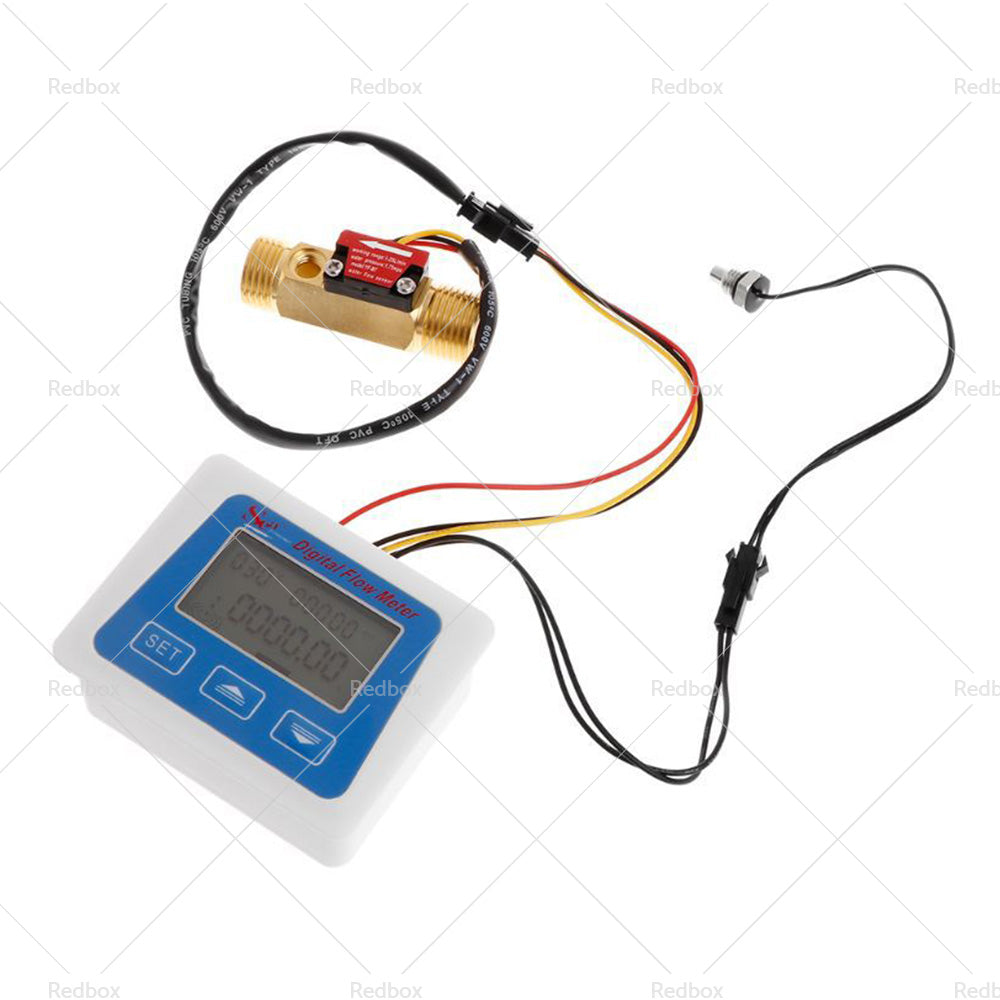Digital LED Turbine Gauge Kerosene Fuel Water Flow Meter Sensor Meter 1 or 2''-4