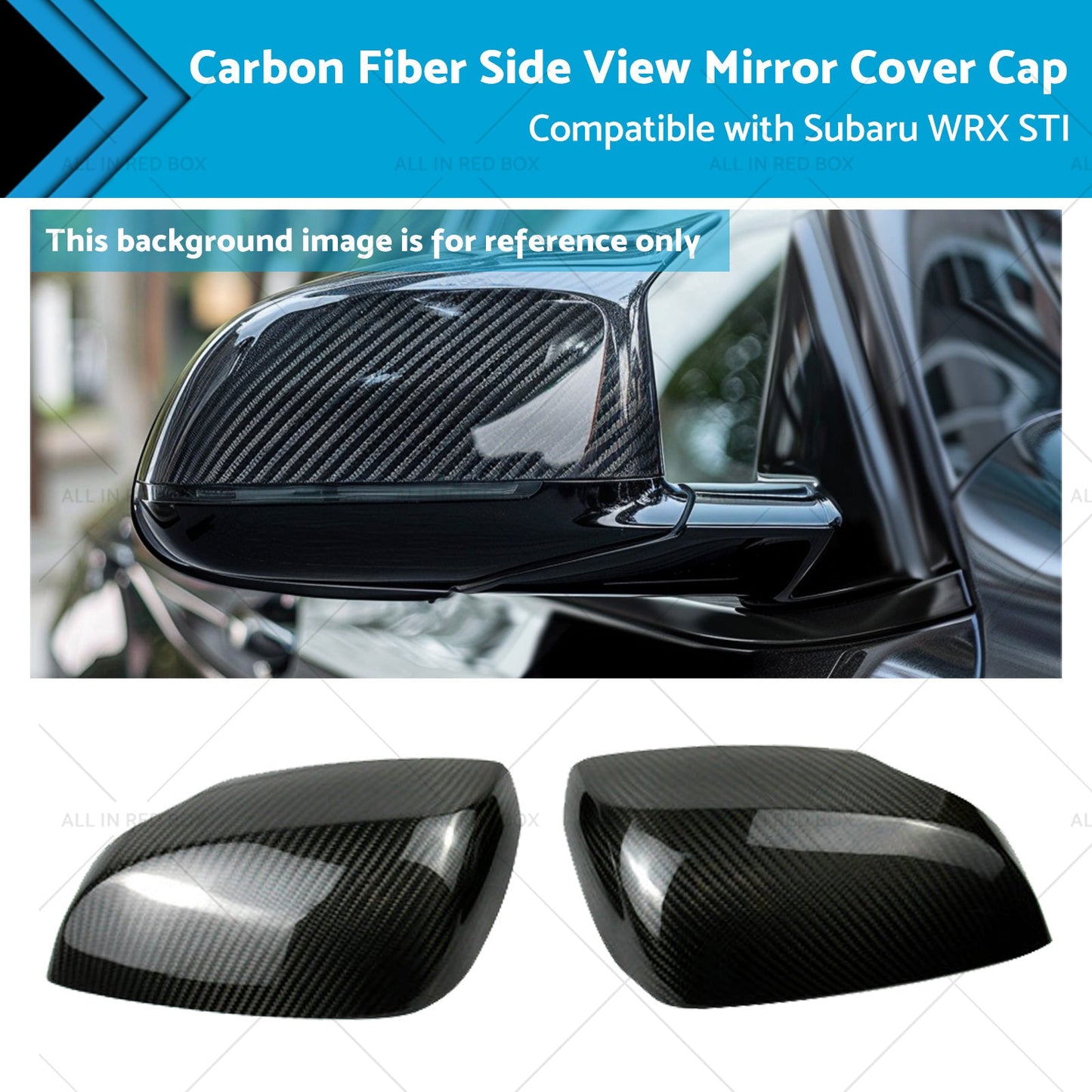 Carbon Fiber Side View Mirror Cover Caps Suitable for Subaru WRX STI 15-21-0
