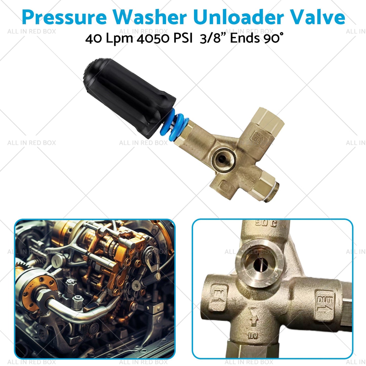 1PCS Pressure Washer Unloader Valve 40 Lpm 4050 PSI 3/8" Ends 90 degree-2