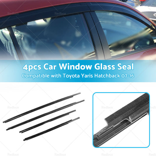 4PCS Window Glass Seal Weatherstrip Suitable For Toyota Yaris Hatchback 07-16-1
