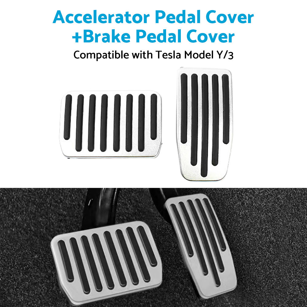 Foot Pedals Aluminum Pads Cover Accessories Suitable for Tesla Model Y Model 3-4
