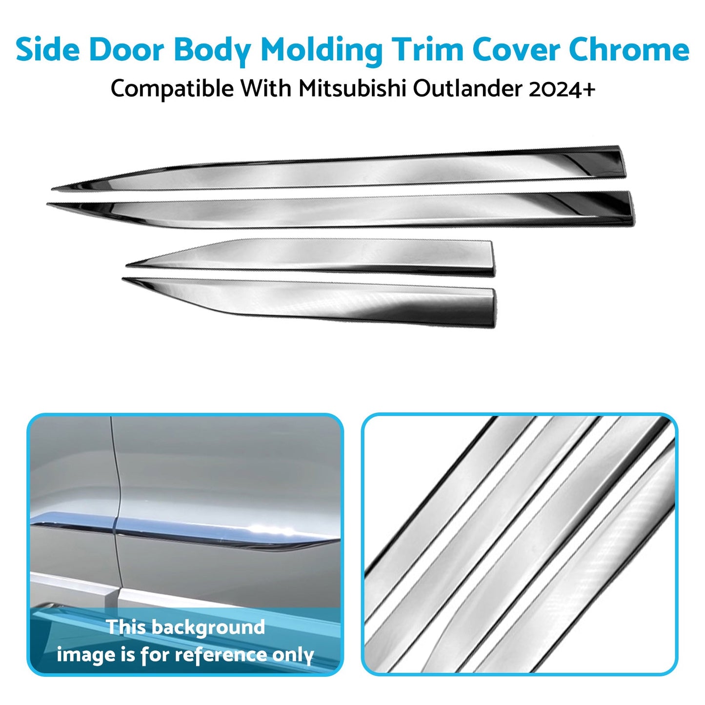 Side Door Body Molding Trim Cover Chrome Suitable For Mitsubishi Outlander 2024+-4