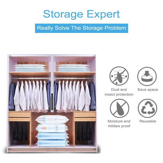 Vacuum Storage Bags Space Saver Seal Compressing Small, Medium, Large & Jumbo Sizes-1