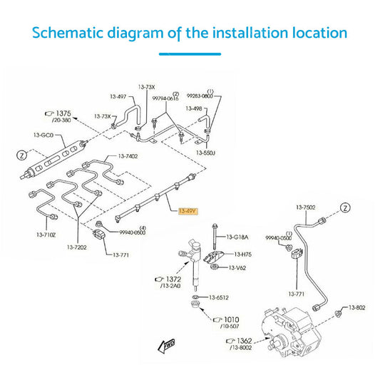 Fuel Injector Return Hose Suitable For Mazda BT-50 UN Ford Ranger PK PJ 2006-2011 AU-1