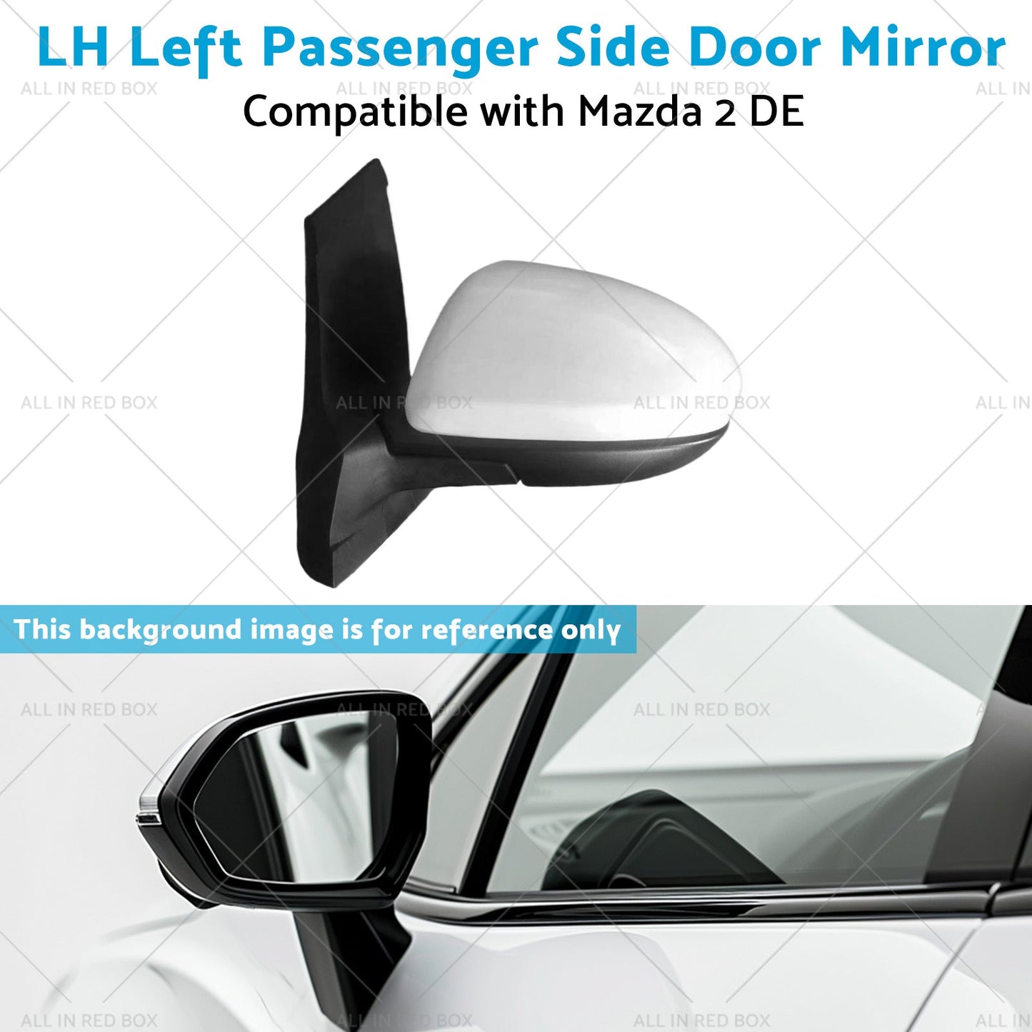 LH Left Passenger Side Door Mirror Suitable for 3 Wires Mazda 2 DE 06 or 07-14-4