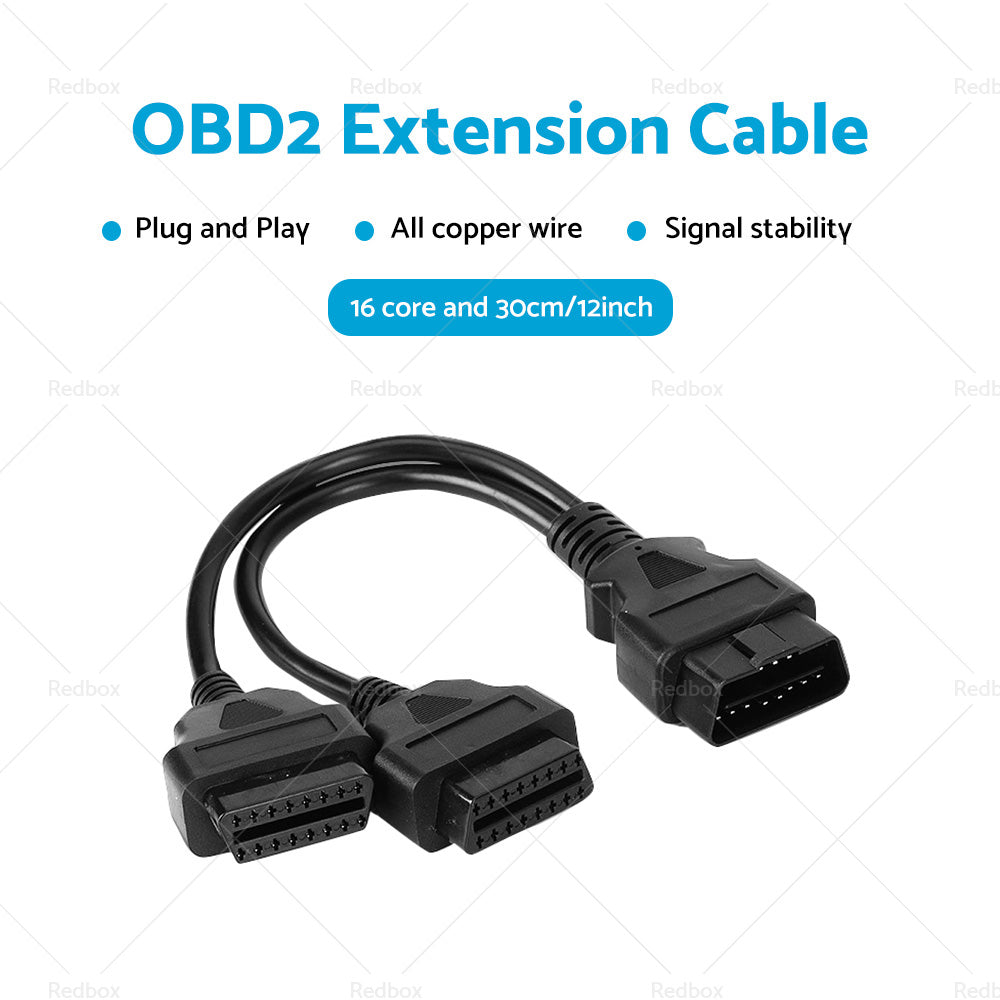 OBD2 16 Pin Splitter Extension Cable Male to Dual Female 12inch or 30cm Y Lead-3