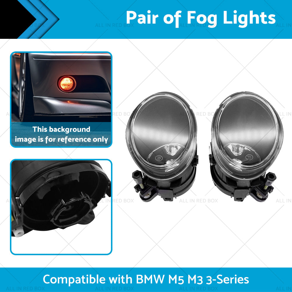 Pair Replacement Clear Fog Lights Lamps Suitable for 2001-2006 BMW E46 3-Series-2