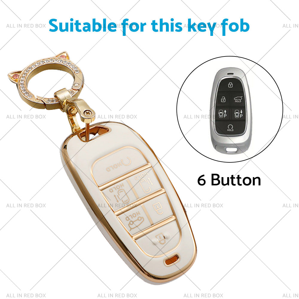 TPU 6Button Car Remote Key Fob Cover Suitable For Hyundai Sonata Tucson Santa Fe-4